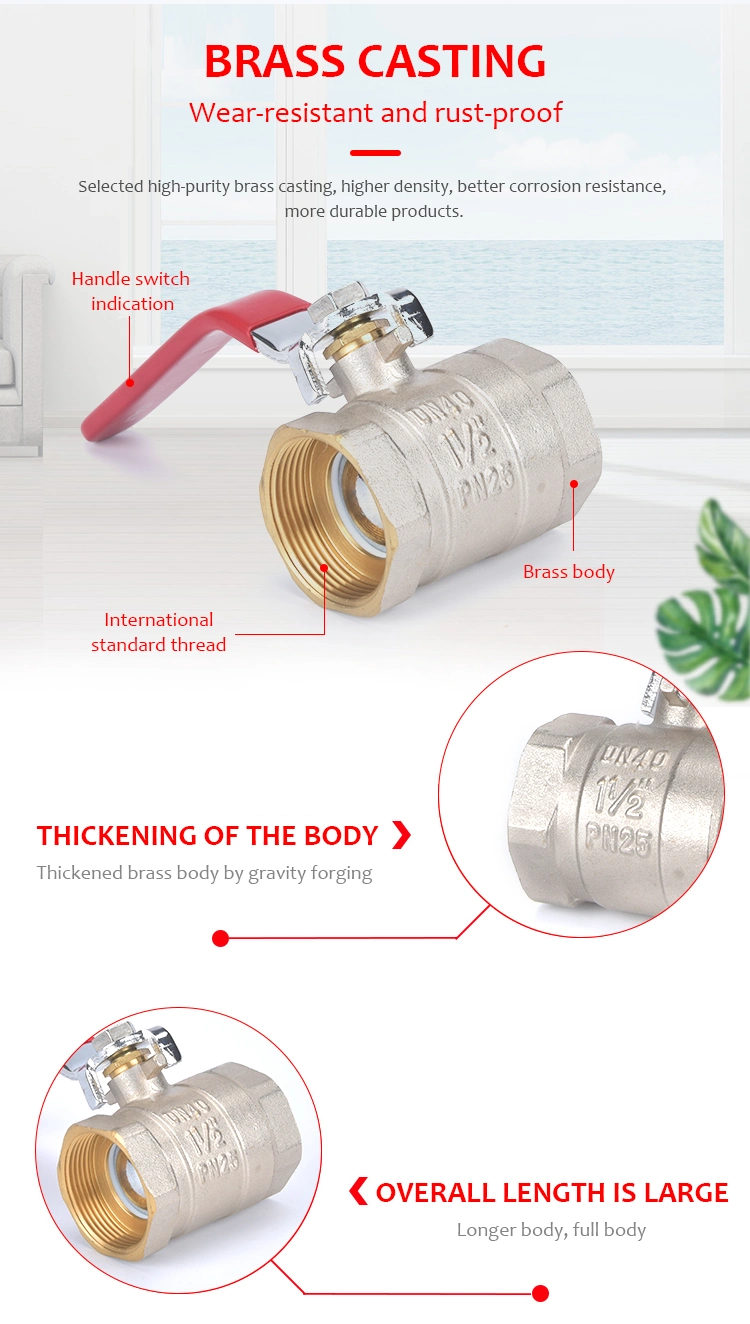 High Pressure 1/2 Inch Female Threaded Copper Brass Mini Ball Valve 1 2 Inch